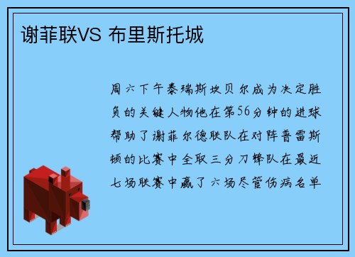 谢菲联VS 布里斯托城